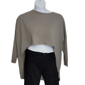 BLUE BUTTERCUP shirt‎ gray long sleeve high low tee L